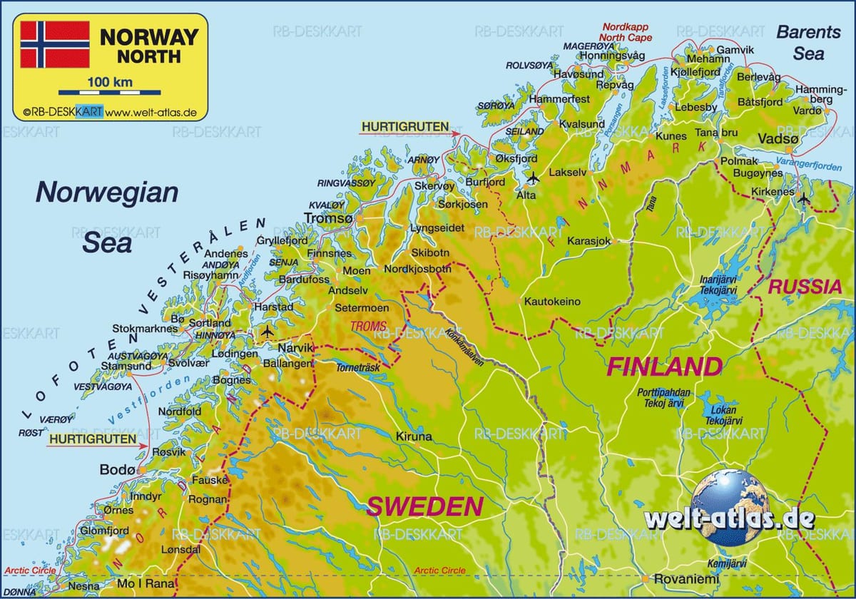 નકશો kirkenes નોર્વે