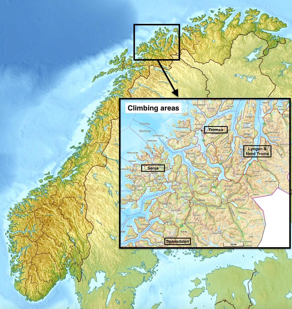 tromsø નોર્વે નકશો