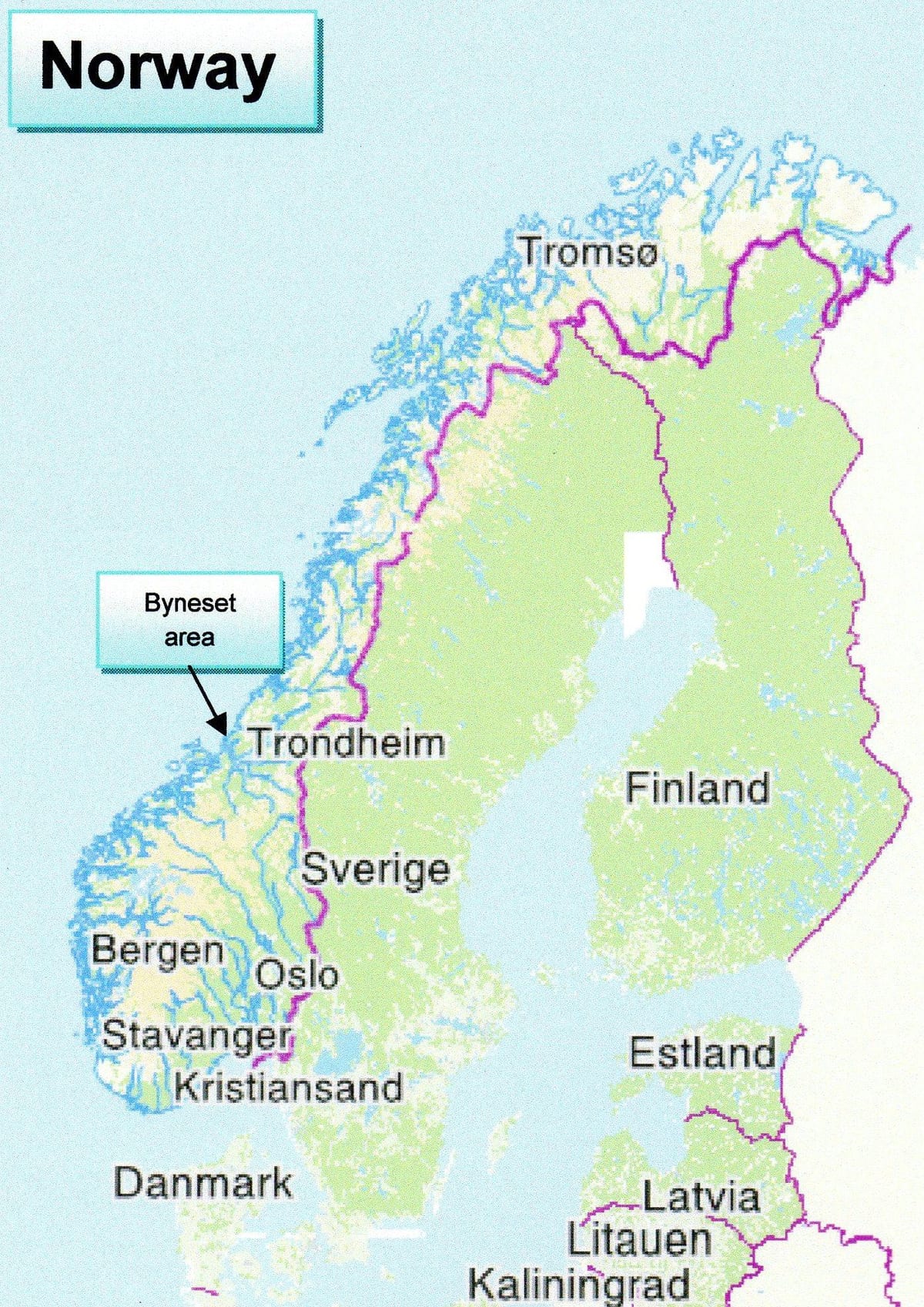 નકશો trondheim નોર્વે